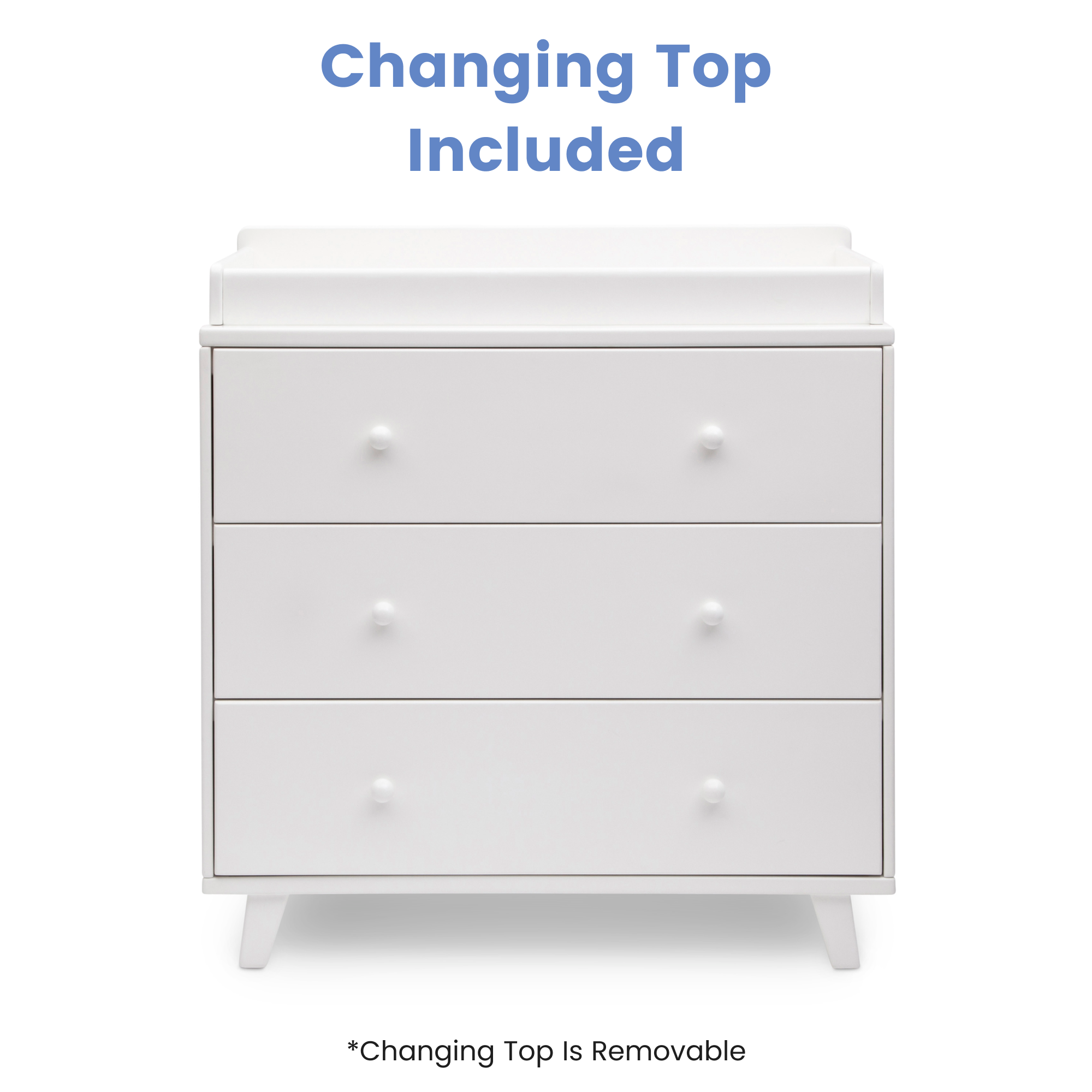 Delta Children Ava 3 Drawer Dresser with Changing Top, Greenguard Gold Certified, White - image 5 of 12