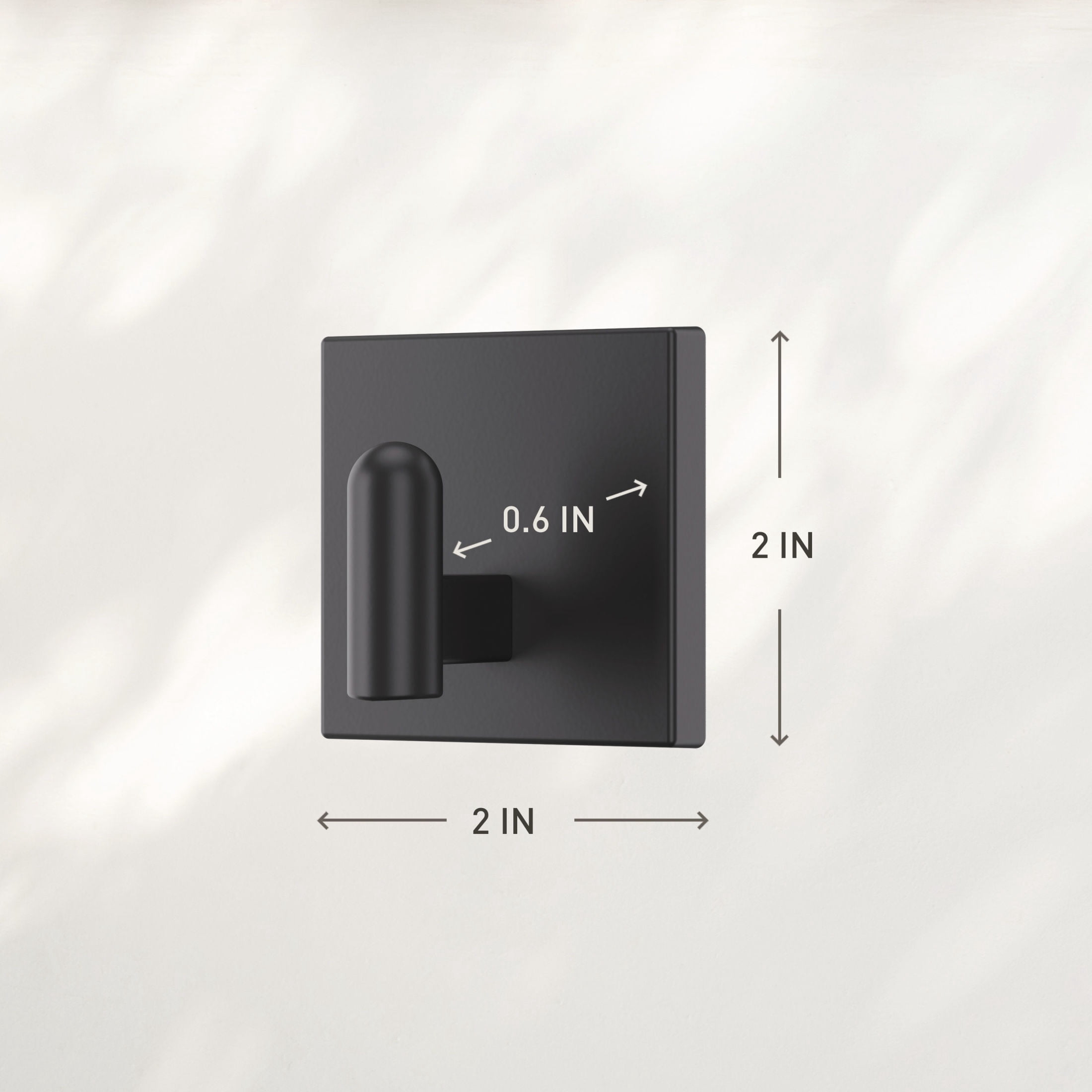 Command Decor Small Metal Bath Robe Hook, Matte Black, Holds 2 lbs, Water-Resistant, 1 Hook, 6 Adhesive Strips
