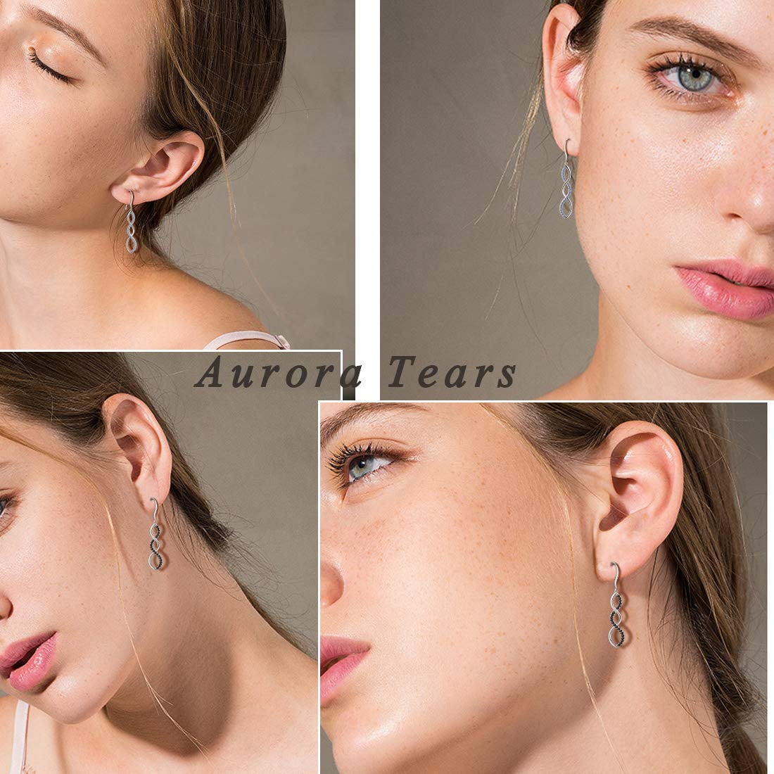 925 Sterling Silver Dangle Earrings Women Blue Topaz Drop Earrings Jewelry Spiral Hook Mother Wife Christmas Valentine's Day Gift for Her