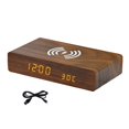 thumbnail image 2 of jifeng Alarm Clock with Charging LED Screen Feature Multipurpose for Gift Table Bedroom Brown, 2 of 9