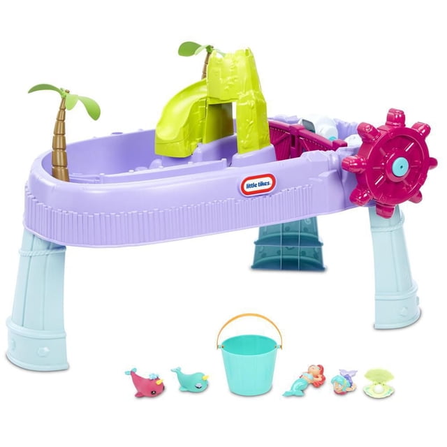 Little Tikes Mermaid Island Wavemaker Water Table with Five Unique Play Stations and Accessories
