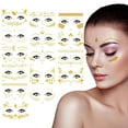 thumbnail image 1 of 15 Sheets Face Tattoo Fashion Metallic Tattoo Sticker Temporary Tattoo for Party, 1 of 10