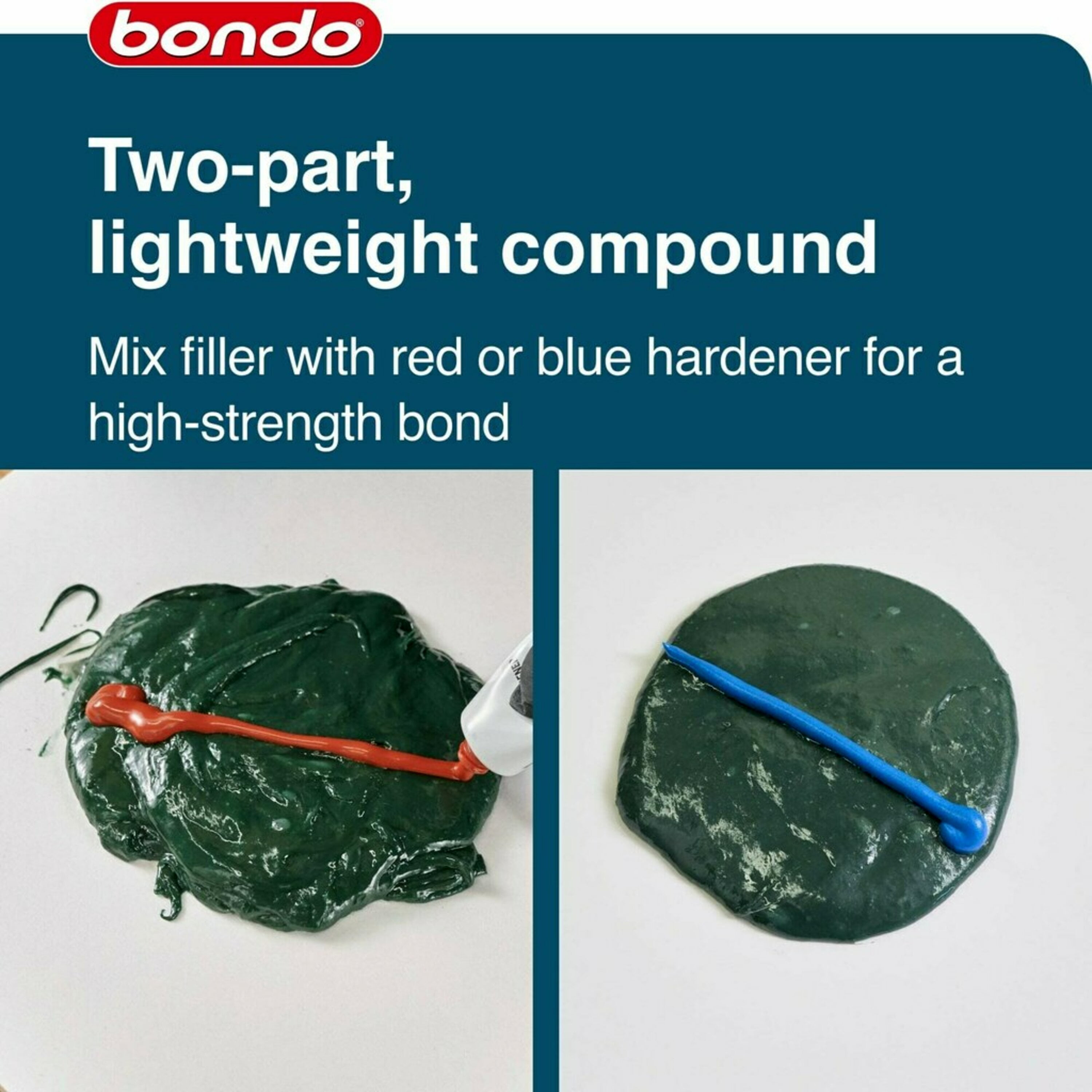 Bondo Glass, Short Strand Reinforced Fiberglass Filler, Stage 2, 1.37 lbs.  Filler with 0.5 oz Hardener