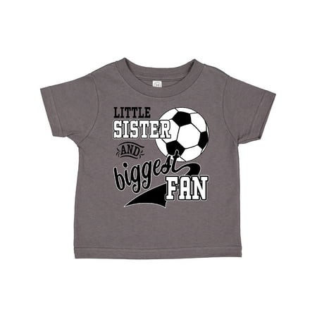 

Inktastic Little Sister and Biggest Fan- Soccer Player Gift Toddler Toddler Girl T-Shirt