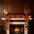 thumbnail image 4 of Artificial Maple Leaf Garland, 69 Inch Faux Vine For Fireplace Door Railing Wall Decor, Halloween Decor Thanksgiving Decor Fall Decor Autumn Harvest Party Holiday Decoration, 4 of 6