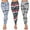 Grey/Red, Grey/White, Blue/White, variant on White Mark Women's 3 Pack of Printed Leggings