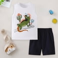 thumbnail image 2 of TOWED22 Baby Boy Outfits Sleeveless Tank Top Shirt + Adorable Print Pull-on Shorts 2 Piece Summer Clothes Lightweight Set(White,6-7 Y), 2 of 9