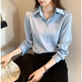thumbnail image 4 of Spring Autumn Casual Chiffon Shirt Women Office Lady Shirts Fashion Female Long Sleeve Loose Solid Blouse Tops S-4XL, 4 of 4