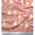 thumbnail image 1 of Soimoi Poly Georgette Fabric Wine Glass Bar Print Fabric by the Yard 52 Inch Wide, 1 of 3