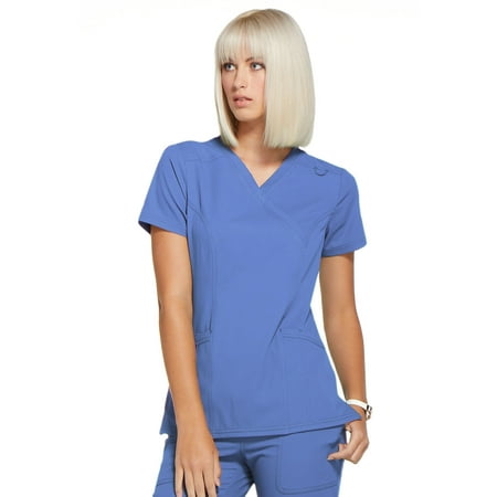 

Elle Simply Polished Female Mock Wrap Medical Scrub Top EL620