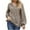 Khaki, variant on Oversized Sweatshirt Womens Long Sleeve Henley Pullover Tops Fall Casual Button up Loose Fit Side Split Outfits