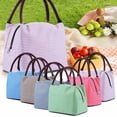 thumbnail image 5 of Begzeat Pink and White Stripes Lunch Bag Women,Cooler Tote Bag Insulated Lunch Bento Box Bag, Canvas Portable Tote Thermal Bag for Adult Women and Men for Work, 5 of 8