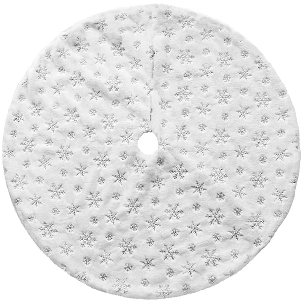 Falda De Árbol De Navidad De 78 Cm Con Patrones De Copos De Nieve De Lentejuelas Alfombrilla De Árbol De Navidad De Alta Almohadilla De Árbol De Navidad De Alta Para Adornos De Árbol Yuarrent HA027949-02