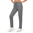 thumbnail image 2 of larppty Women's Scrub Pants High Waist Elastic Drawstring Work Trousers with Pockets Side Zipper Casual Wear（Grey， M）, 2 of 5