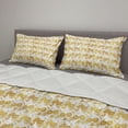 thumbnail image 2 of Floral Comforter & Sham Bedding Set, Yellow Gold Toned Rural Flourish Poppy Tulip Bouquets and Leaves Urban, 3 pcs Duvet Set Microfiber Filling Quilt, 5 Sizes, Pale Coffee and White, by Ambesonne, 2 of 4