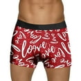 thumbnail image 2 of Men's Boxer Briefs Heart Print Fashion Stretch Ventilate Cotton Underwear Elastic Waistband Soft Comfortable Trunks Red L, 2 of 5