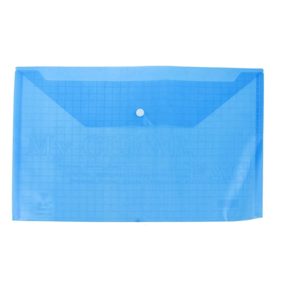 Unique Bargains  Office Checkered Blue Clear A4 Paper File Storage Case Bag Holder Cover