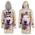 thumbnail image 3 of Bull Terrier Portrait Watercolor Vintage Retro Styles All Over Print 3D Hooded Duffle Toggle Coat Bully Dog Lovers Gifts Idea - 00001, 3 of 6