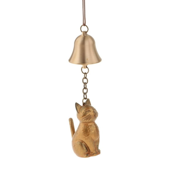Vsenkes Cat Memorial Wind Chime Copper Balcony Porch Decoration for Window Room Home Style E