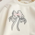 thumbnail image 4 of NIEWTR Kids Sweatsuits Girls 2 Piece Set Toddler Infant Girl Long Sleeve Crewneck Top with Relaxed Fit Sweatpants Casual Loungewear for Play Fall Winter(A-White,4 Years), 4 of 7