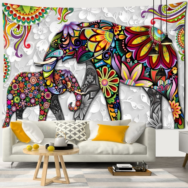 3D Mural Elephant Tapestry Wall Hanging Boho Hippie Bedroom Background Fabric Printed Home Decor