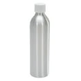 thumbnail image 1 of Vestil BTL-MA-8 Aluminum Round Metal Bottle with White Threaded Cap, 8 oz Capacity, Silver, 1 of 2