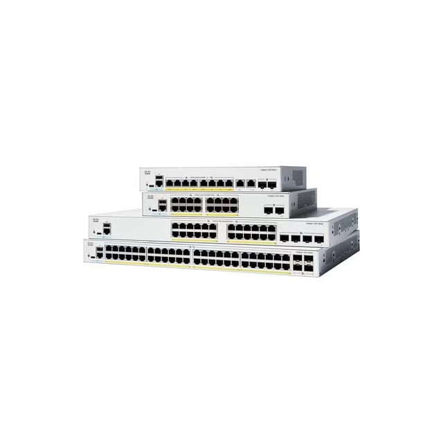 Switch Cisco Gigabit Ethernet Catalyst 1200, 24 Puertos PoE+ 10/100/1000Mbps + 4 Puertos SFP, Full PoE 375W, 56 Gbit/s - Gestionado.