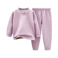 thumbnail image 2 of Cethrio Boys Girls Thermal Underwear, 2 Piece Long Sleeve Warm Tops and Bottoms for Kids Purple Size 15-16 T, 2 of 9