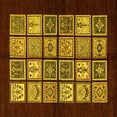 thumbnail image 1 of Ahgly Company Indoor Square Oriental Yellow Modern Area Rugs, 6' Square, 1 of 4