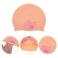thumbnail image 3 of Unique Bargains Silicone Waterproof Cartoon Swim Cap 7.87"x9.45" 1 Pc Pink ["Pig"], 3 of 5