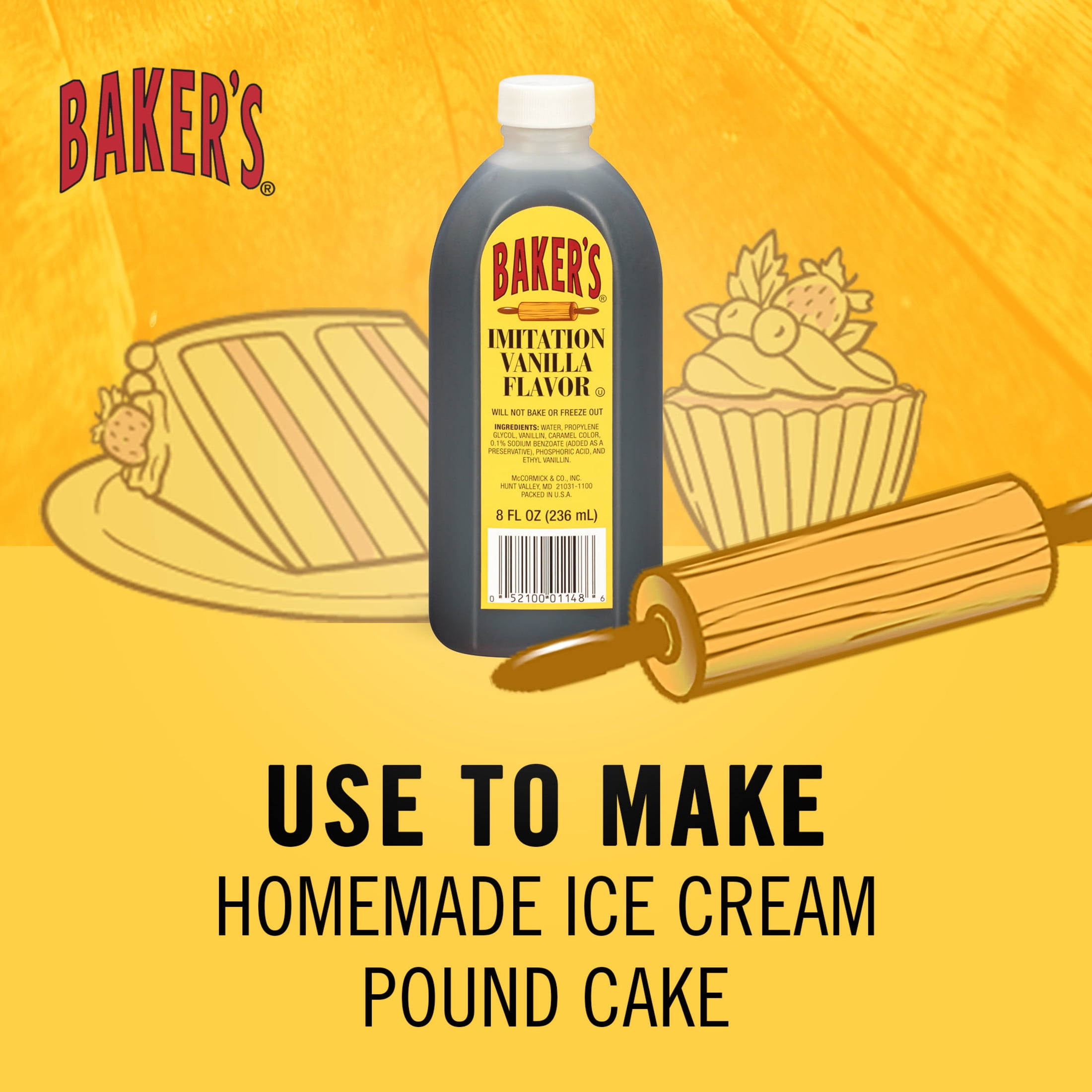Baker's Kosher Imitation Vanilla Flavor, 8.0 fl oz Bottle