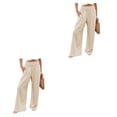 thumbnail image 2 of Qarigey Ladies Summer Spring Pants Long Loose Vintage High-Waist Stretchy Wide Casual Leg Fashionable for Office Lounge Type1 NO1, 2 of 6