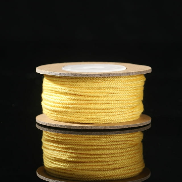 Granjero Gordo Cuerda trenzada decorativa para manualidades, 1,2 mm, 2 unidades, color amarillo
