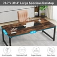 thumbnail image 6 of Tribesigns 78.7 Inch Large Computer Table, Modern Sturdy Writing Desk for Home Office, Rustic Brown, 6 of 8