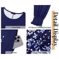 thumbnail image 5 of Fantaslook Fall Dresses for Women Smocked 3/4 Sleeve Dress Floral Midi Casual Dresses with Pockets, 5 of 9