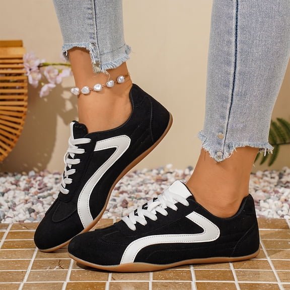 Willtoo Womens Sneakers Retro Color Block Lace Up Low Top Round Toe Casual Shoes Lightweight Gum Sole Fashion Walking Trainers