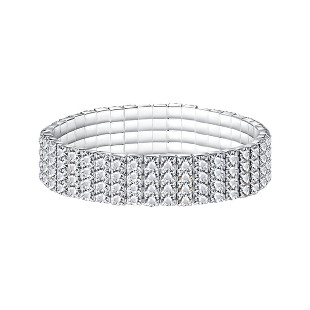 1 Completo Brillante Elástico Tobillera Pulsera Cumpleaños Filas Super A 4 Elástico Fiesta Boda Accesorios Pulseras