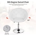 thumbnail image 4 of YRLLENSDAN Living Room Vanity Chair Makeup Chair Swivel Accent Chair Round Back Height Adjustable PU leather Modern Chair for Makeup Room Small Desk,Black, 4 of 7