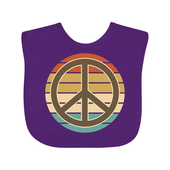 Inktastic Retro Peace Sign Sunset Boys or Girls Baby Bib