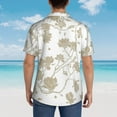 thumbnail image 6 of Balery Vintage Stylized White Color Print Men's Hawaiian Shirts Short Sleeve Beach Shirt Relaxed Fit Vacation Button Down Shirts-Medium, 6 of 9