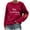 #3 Red, variant on Simua Sweatshirts for Women Crewneck Long Sleeve Loose Fit Tops Tready Heart Letter Printed Hoodless Pullover Tops