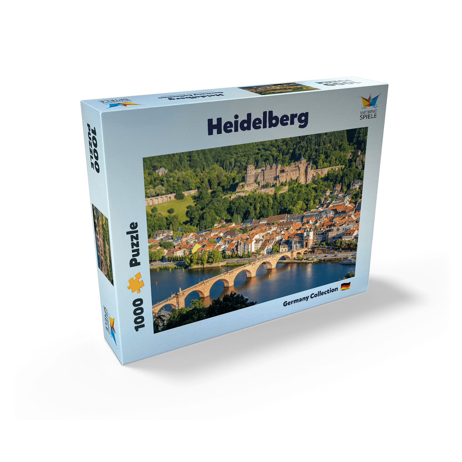 MyPuzzle - View Of Heidelberg - Old Town, Old Bridge And Castle - Premium 1000 Piece Jigsaw Puzzle for Adults