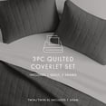 thumbnail image 2 of Noble Linens Gray Square Pattern Quilted Coverlet Set, Twin / Twin XL, 2 of 9