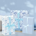 thumbnail image 4 of Blue Bow Gift Wrapping Paper - 12 Pcs Cute Bow Chinoiserie Art Design Gifts Wrap Paper For Valentine'S Day Boy Birthday Bachelorette Party Baby Shower Wedding Holiday, 4 of 12