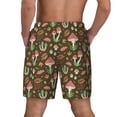 thumbnail image 3 of Kdxio Mushrooms And Autumn Print Men'S Swim Trunks With Compression Liner 7 Inch Inseam Quick Dry Swim Shorts, 3 of 7