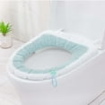 thumbnail image 1 of xaoyunyn Thickened Universal Toilet Seat with Handle,Soft Knitted Cover Pad,Easy Install & Washable Sets for Round,Rectangular Seats,Green, 1 of 7