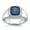 White, variant on 14K White Gold Men's Sapphire Doublet Stone and 1/5 carat Diamond Ring Size 10