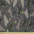 thumbnail image 2 of Ambesonne Butterfly Fabric by the Yard Microfiber, Scandinavian Retro Tones, 5 Yards, Eggplant Pale Brown, 2 of 2