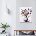 thumbnail image 3 of COMIO Navy Blue Flowers Canvas Wall Art Bedroom Wall Decor Minimalistic Bouquet Canvas Pictures Blossom Watercolor Artwork for Living Room Bathroom Home Office Decoration Indigo Floral Canvas Prints, 3 of 4