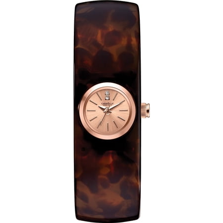 Caravelle Women's Resin Bangle Watch - Tortoise